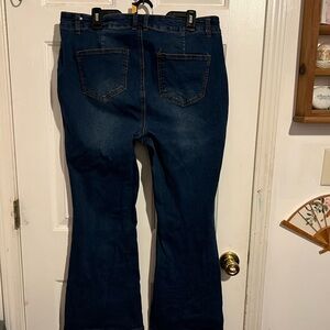 BloomChic Blue Flare Wide Leg Jeans